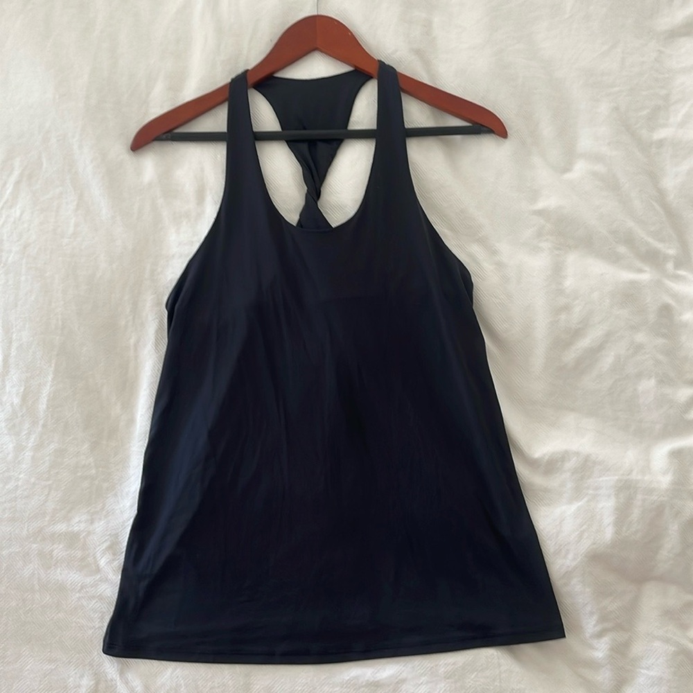 Alo Yoga Dont Get It Twisted Tank XS Black